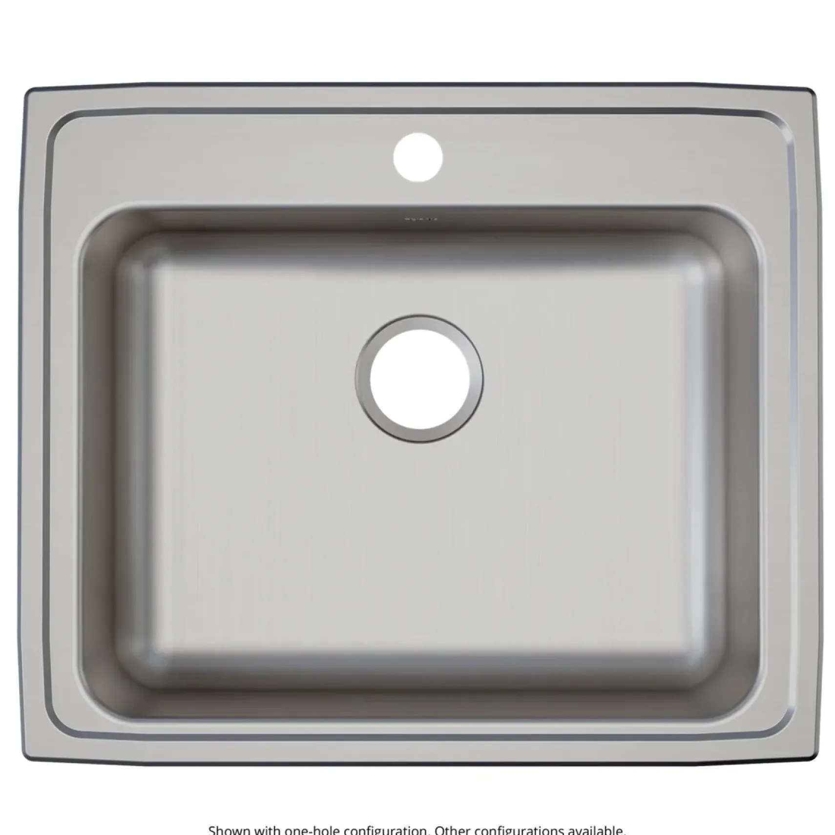 Elkay Lustertone Classic 25" Drop In/Topmount Stainless Steel ADA Kitchen Sink, Lustrous Satin, MR2 Faucet Holes, LRAD252165MR2