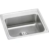 Elkay Lustertone Classic 22" Drop In/Topmount Stainless Steel Kitchen Sink, Lustrous Satin, No Faucet Hole, DLR221910PD0