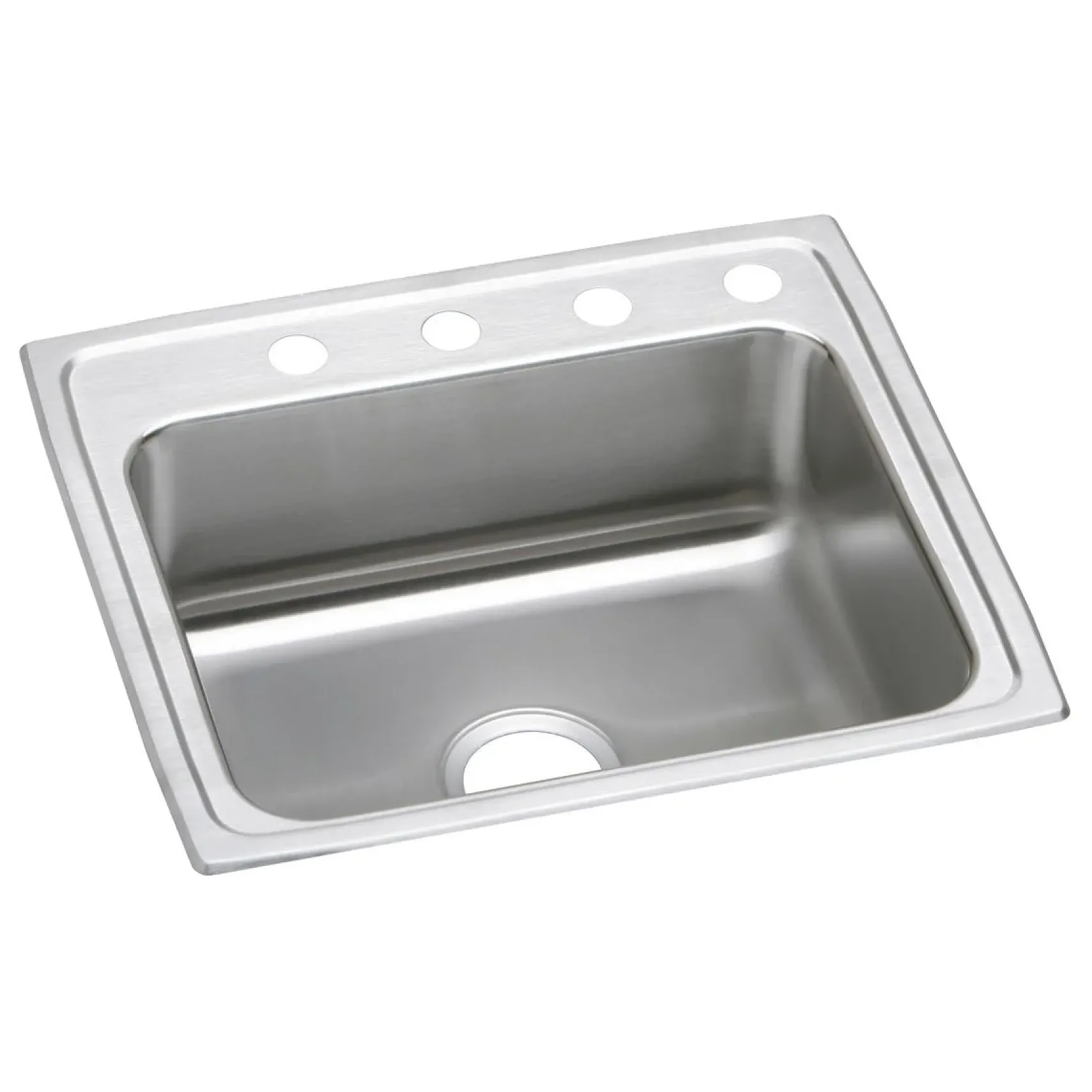 Elkay Lustertone Classic 25" Drop In/Topmount Stainless Steel ADA Kitchen Sink, Lustrous Satin, MR2 Faucet Holes, LRAD252150MR2