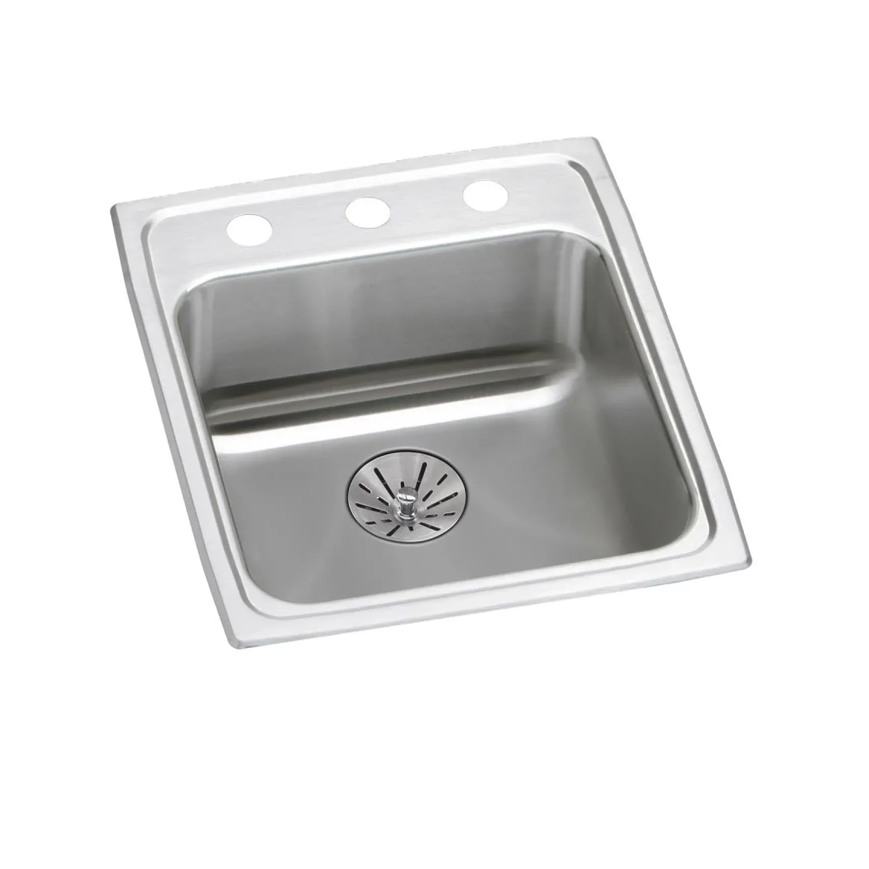 Elkay Lustertone Classic 15" Drop In/Topmount Stainless Steel ADA Kitchen Sink, Lustrous Satin, 1 Faucet Hole, Perfect Drain, LRAD152265PD1