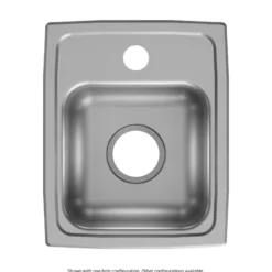 Elkay Lustertone Classic 13" Drop In/Topmount Stainless Steel ADA Kitchen Sink, Lustrous Satin, 3 Faucet Holes, LRAD1316603