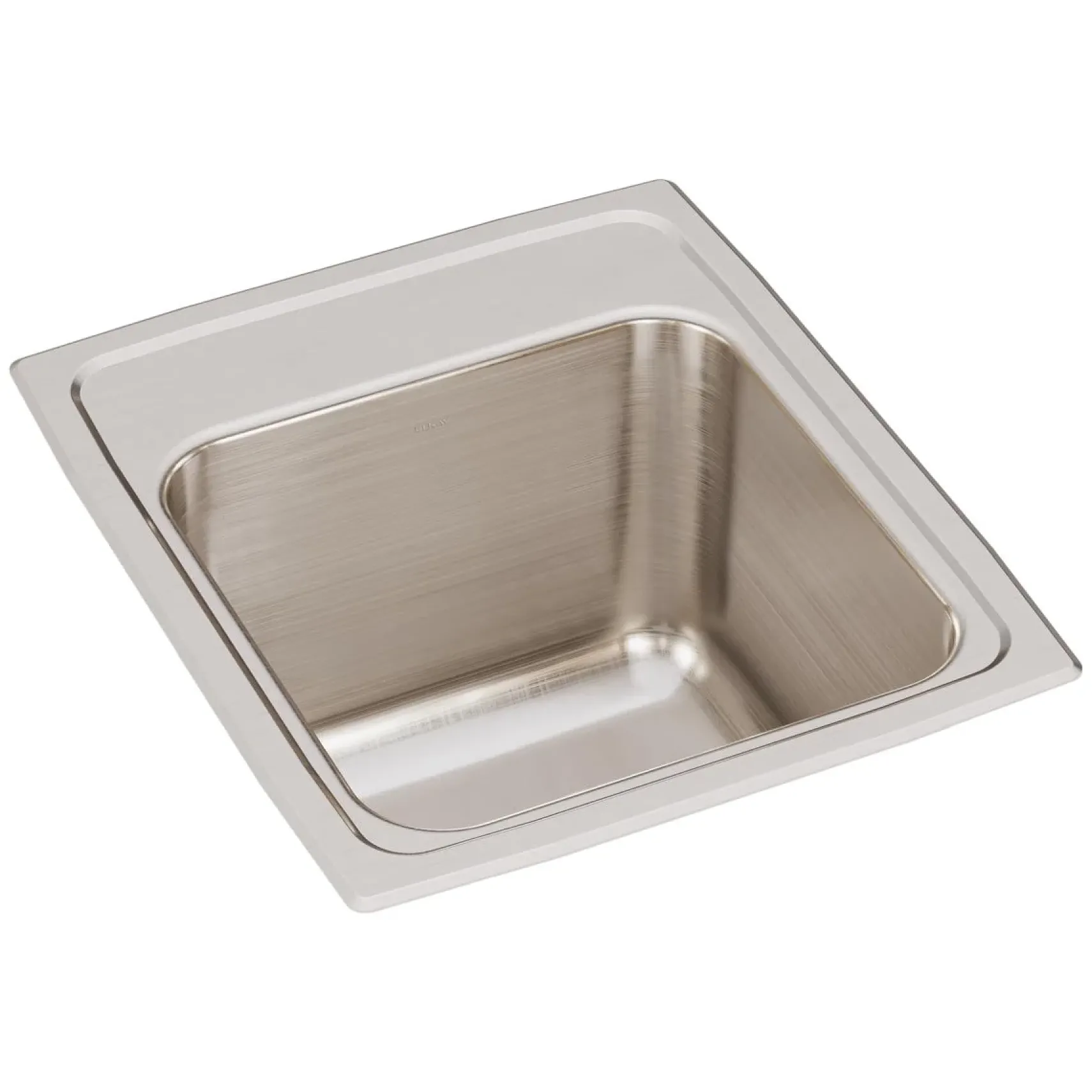 Elkay Lustertone Classic 15" Drop In/Topmount Stainless Steel Kitchen Sink, Lustrous Satin, No Faucet Hole, DLR1517100