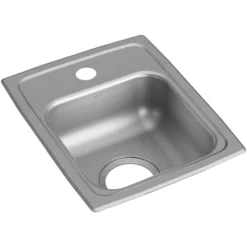 Elkay Lustertone Classic 13" Drop In/Topmount Stainless Steel ADA Kitchen Sink, Lustrous Satin, 3 Faucet Holes, LRAD1316653