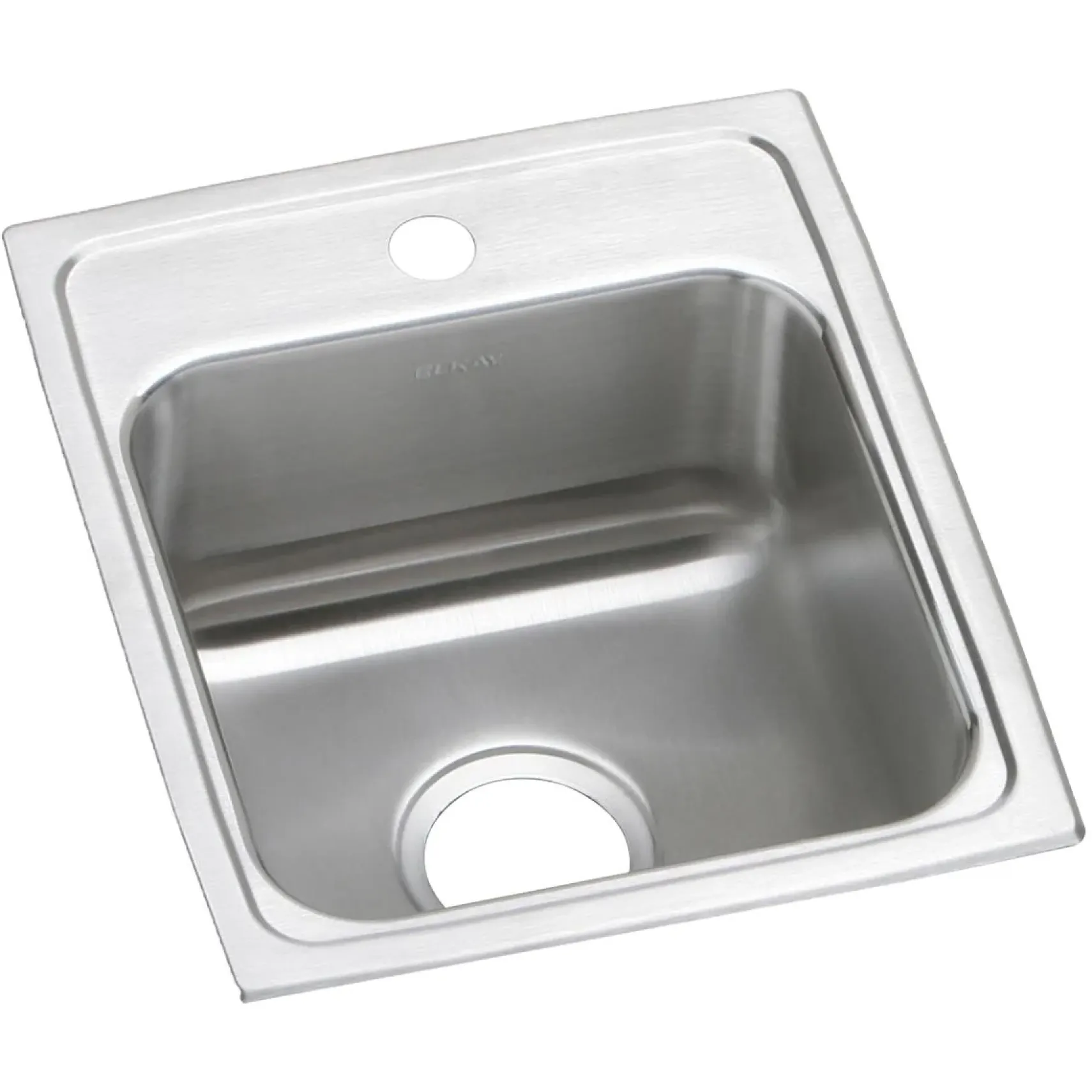 Elkay Lustertone Classic 15" Drop In/Topmount Stainless Steel ADA Kitchen Sink, Lustrous Satin, 1 Faucet Hole, LRADQ1517601