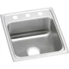 Elkay Lustertone Classic 17" Drop In/Topmount Stainless Steel ADA Kitchen Sink, Lustrous Satin, 1 Faucet Hole, LRAD1720501