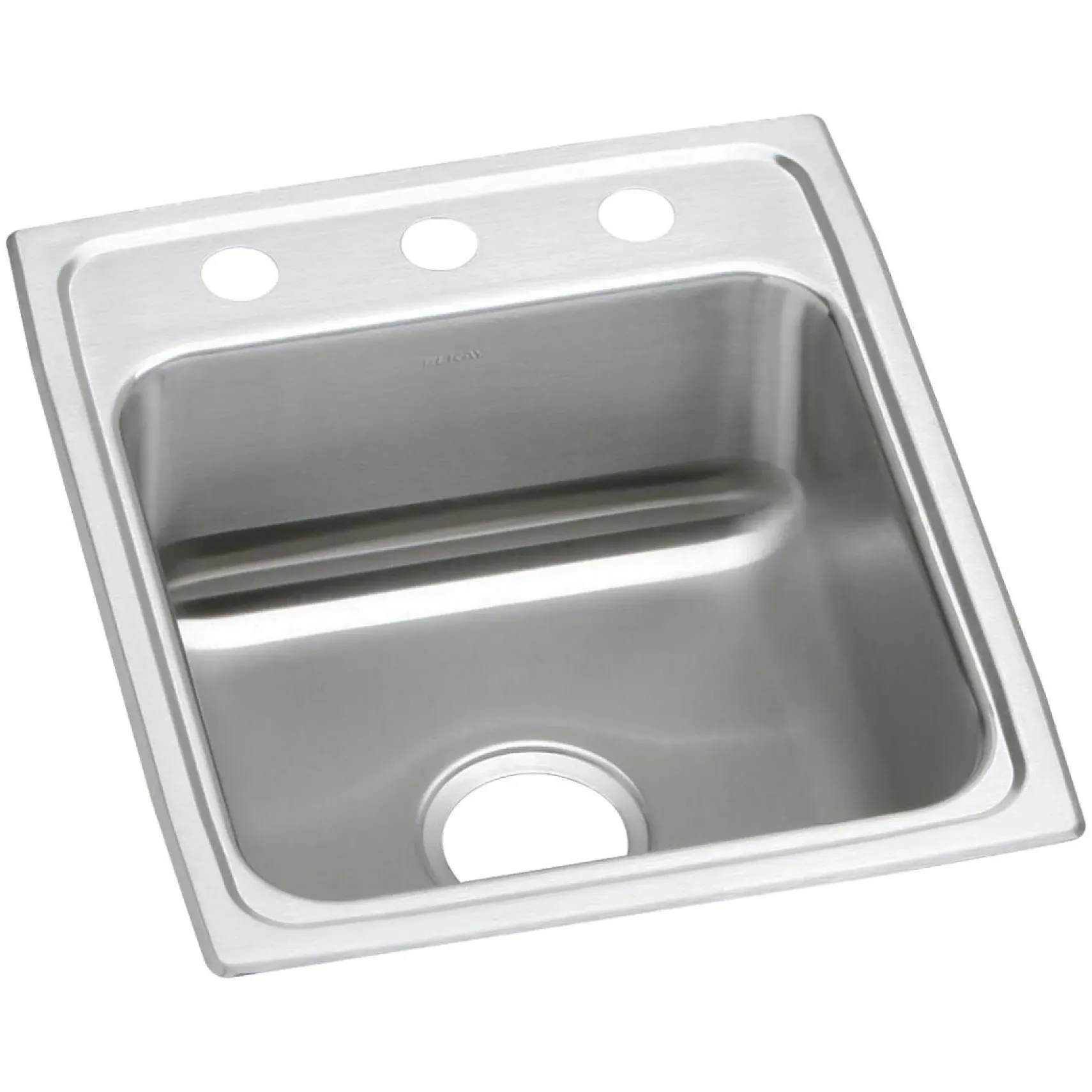Elkay Lustertone Classic 17" Drop In/Topmount Stainless Steel ADA Kitchen Sink, Lustrous Satin, 1 Faucet Hole, LRAD1720501
