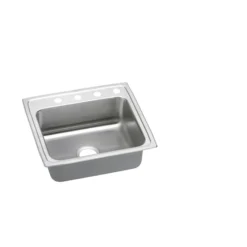 Elkay Lustertone Classic 25" Drop In/Topmount Stainless Steel ADA Kitchen Sink, Lustrous Satin, 3 Faucet Holes, LRADQ2521553