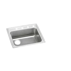 Elkay Lustertone Classic 25" Drop In/Topmount Stainless Steel ADA Kitchen Sink, Lustrous Satin, 1 Faucet Hole, LRAD252160L1