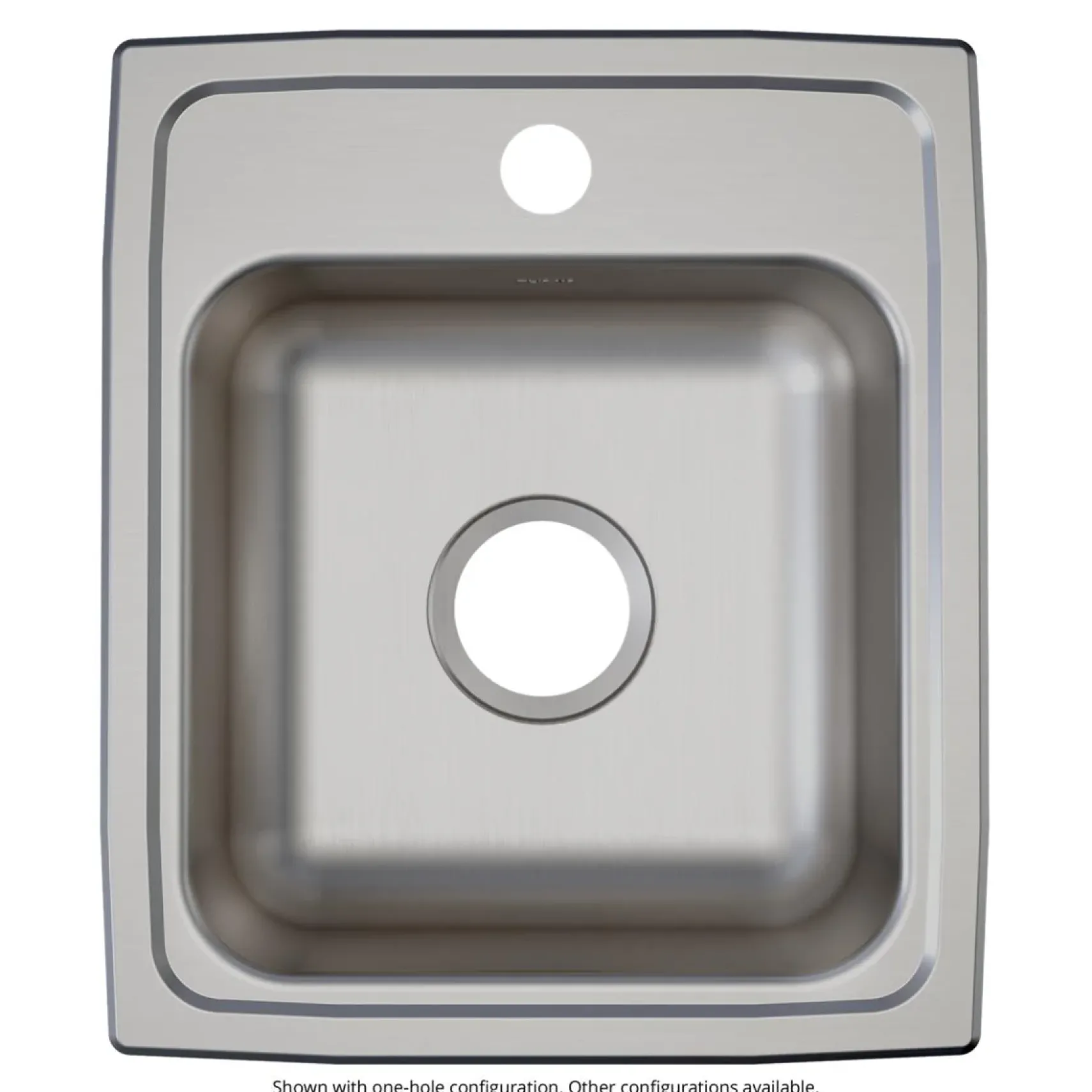 Elkay Lustertone Classic 15" Drop In/Topmount Stainless Steel ADA Kitchen Sink, Lustrous Satin, MR2 Faucet Holes, LRAD151750MR2