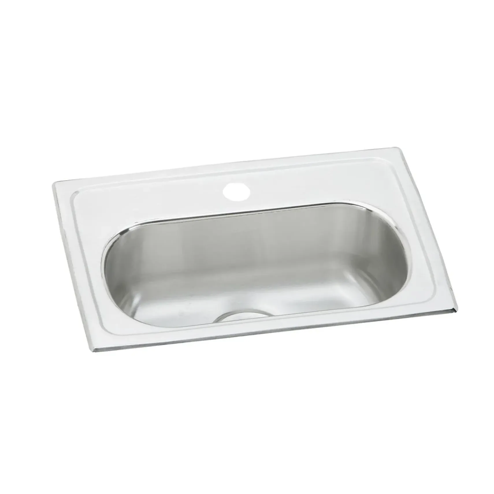 Elkay Lustertone Classic 20" D-Shape Stainless Steel ADA Bar/Prep Sink, Lustrous Satin, 2 Faucet Holes, LMR20132