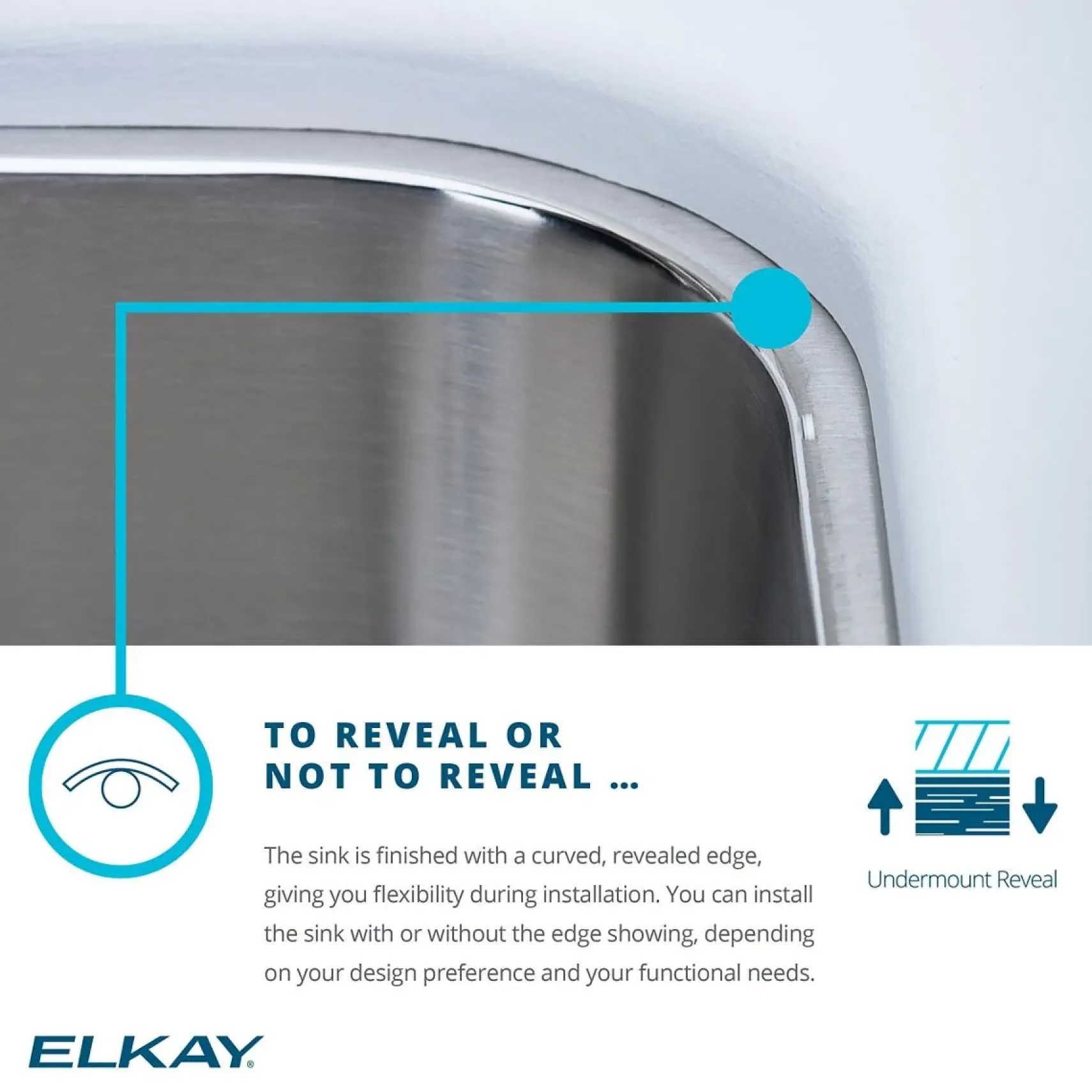 Elkay Lustertone Classic 26" Stainless Steel Kitchen Sink, 18 Gauge, Lustrous Satin, ELUH231710