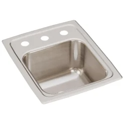 Elkay Lustertone Classic 13" Stainless Steel Kitchen Sink, 18 Gauge, Lustrous Satin, 3 Faucet Hole, LR13163