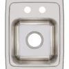 Elkay Lustertone Classic 13" Stainless Steel Kitchen Sink, 18 Gauge, Lustrous Satin, 2 Faucet Hole, LR13162
