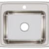 Elkay Lustertone Classic 22" Stainless Steel Kitchen Sink, 18 Gauge, Lustrous Satin, 1 Faucet Hole, LR22191