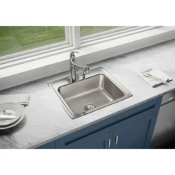 Elkay Lustertone Classic 22" Stainless Steel Kitchen Sink, 18 Gauge, Lustrous Satin, 1 Faucet Hole, LR22191