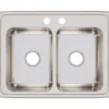 Elkay Lustertone Classic 29" Stainless Steel Kitchen Sink, 50/50 Double Bowl, 18 Gauge, Lustrous Satin, 2 Faucet Hole, LR29222