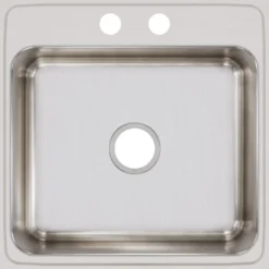 Elkay Lustertone Classic 22" Stainless Steel Kitchen Sink, 18 Gauge, Lustrous Satin, 2 Faucet Hole, LR22222