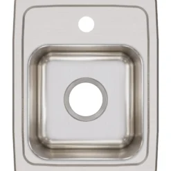 Elkay Lustertone Classic 13" Stainless Steel Kitchen Sink, 18 Gauge, Lustrous Satin, 1 Faucet Hole, LR13161