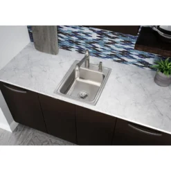 Elkay Lustertone Classic 17" Stainless Steel Kitchen Sink, 18 Gauge, Lustrous Satin, 3 Faucet Hole, LR17223