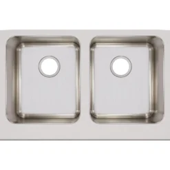 Elkay Lustertone Classic 33" Stainless Steel Farmhouse Kitchen Sink, 50/50 Double Bowl, 18 Gauge, Lustrous Satin, ELUHF3320