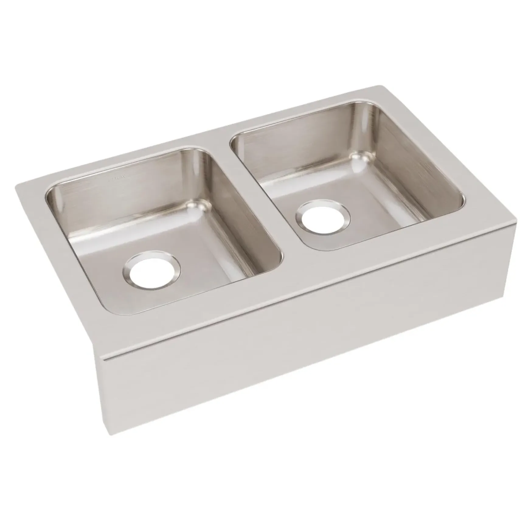 Elkay Lustertone Classic 33" Stainless Steel Farmhouse Kitchen Sink, 50/50 Double Bowl, 18 Gauge, Lustrous Satin, ELUHF3320