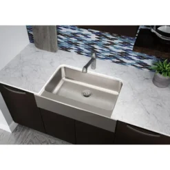 Elkay Lustertone Classic 33" Stainless Steel Farmhouse Kitchen Sink, 18 Gauge, Lustrous Satin, ELUHFS2816