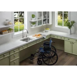 Elkay Lustertone Classic 24" Undermount Stainless Steel ADA Kitchen Sink, Lustrous Satin, 18 Gauge, ELUHAD211550