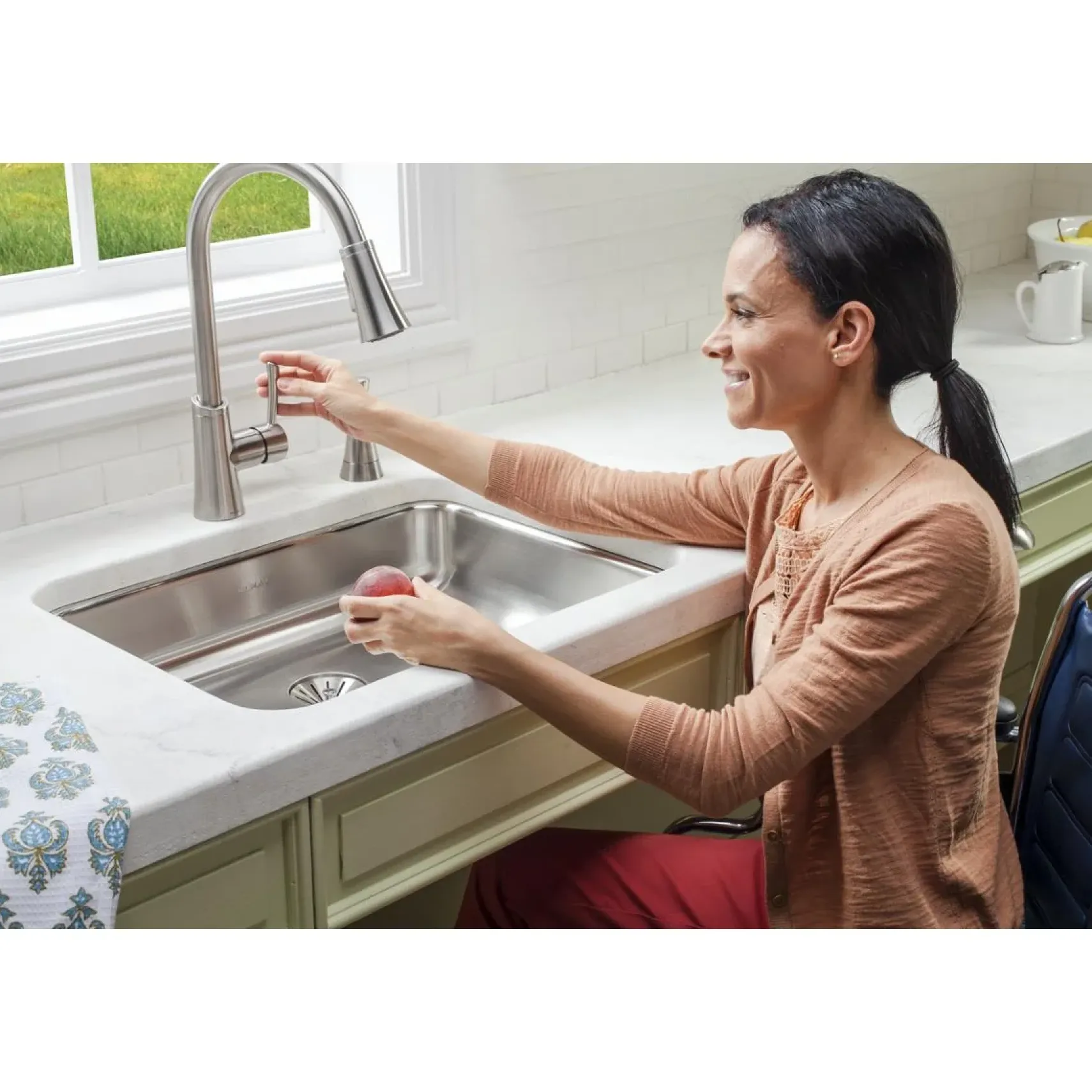 Elkay Lustertone Classic 24" Undermount Stainless Steel ADA Kitchen Sink, Lustrous Satin, 18 Gauge, ELUHAD211545