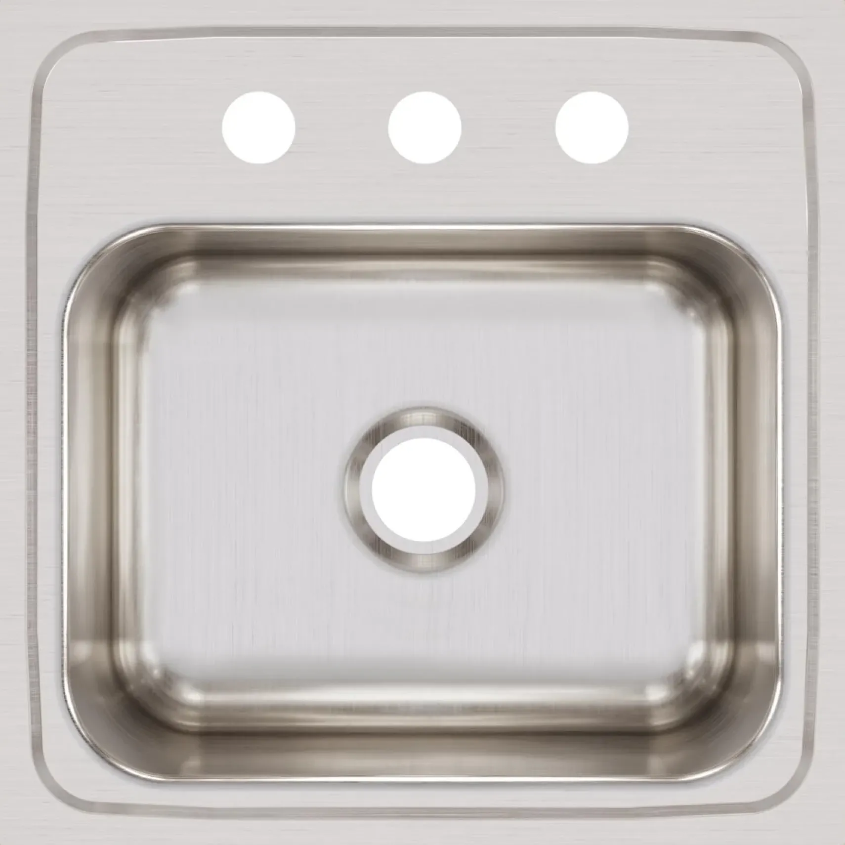 Elkay Lustertone 15" Stainless Steel Bar Sink, Lustrous Satin, 3 Faucet Holes, BLR153
