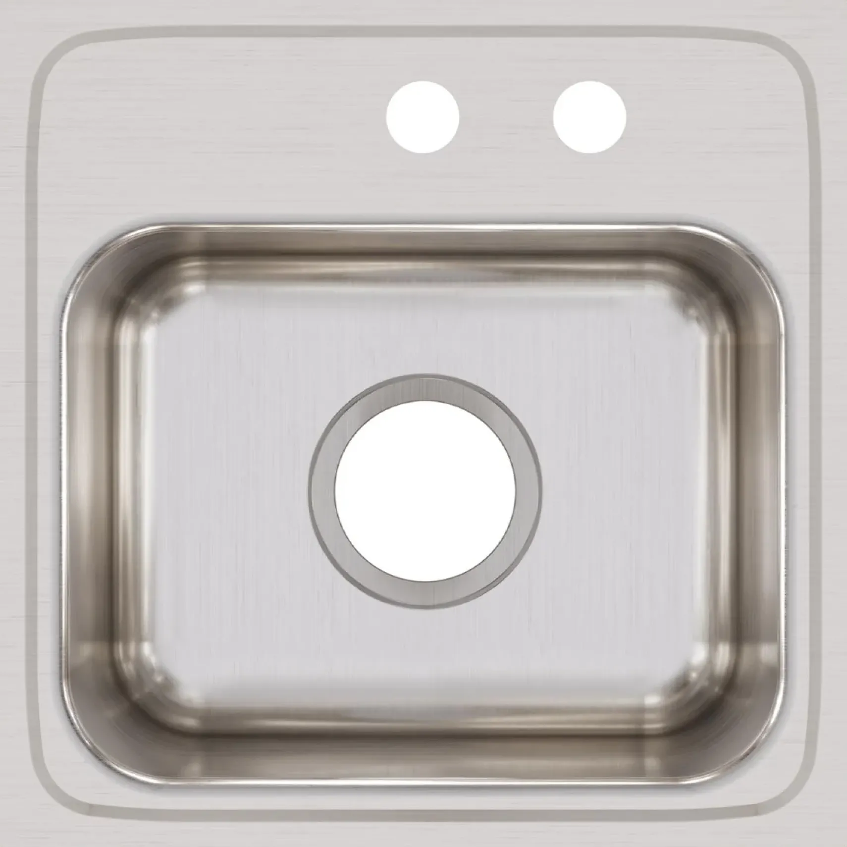 Elkay Lustertone 15" Stainless Steel Bar Sink, Lustrous Satin, 2 Faucet Holes, BLR1516MR2