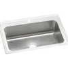 Elkay Lustertone 33" Stainless Steel Kitchen Sink, 18 Gauge, Lustrous Satin, 1 Faucet Hole, DLRS3322101
