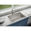 Elkay Lustertone 33" Stainless Steel Kitchen Sink, 18 Gauge, Lustrous Satin, 3 Faucet Hole, DLRS3322123