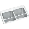 Elkay Lustertone 33" Stainless Steel Kitchen Sink, 50/50 Double Bowl, 18 Gauge, Lustrous Satin, 1 Faucet Hole, DLR3322101