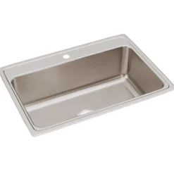 Elkay Lustertone 31" Stainless Steel Kitchen Sink, 18 Gauge, Lustrous Satin, 1 Faucet Hole, DLR3122101