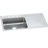 Elkay Lustertone 43" Stainless Steel Kitchen Sink with Drainboard, 1 faucet hole, 18 Gauge, Lustertone Classic, ILR4322L1