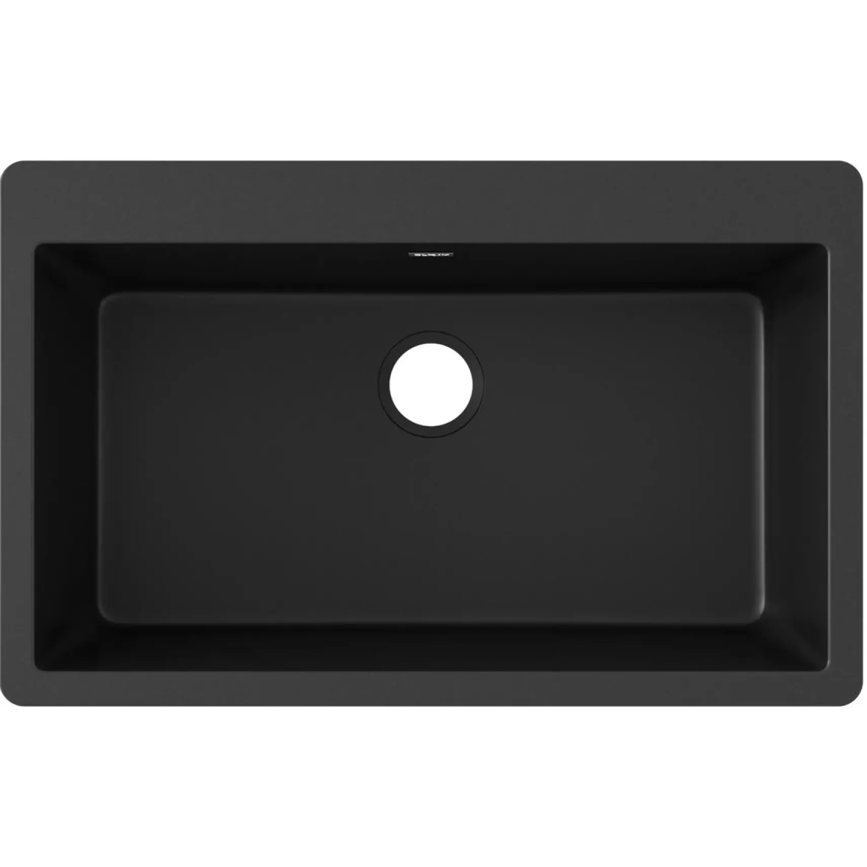 Elkay Quartz Classic 33" Drop In/Topmount Quartz Kitchen Sink, Black, 5 Pre-scored Faucet Holes, ELGR13322BK0
