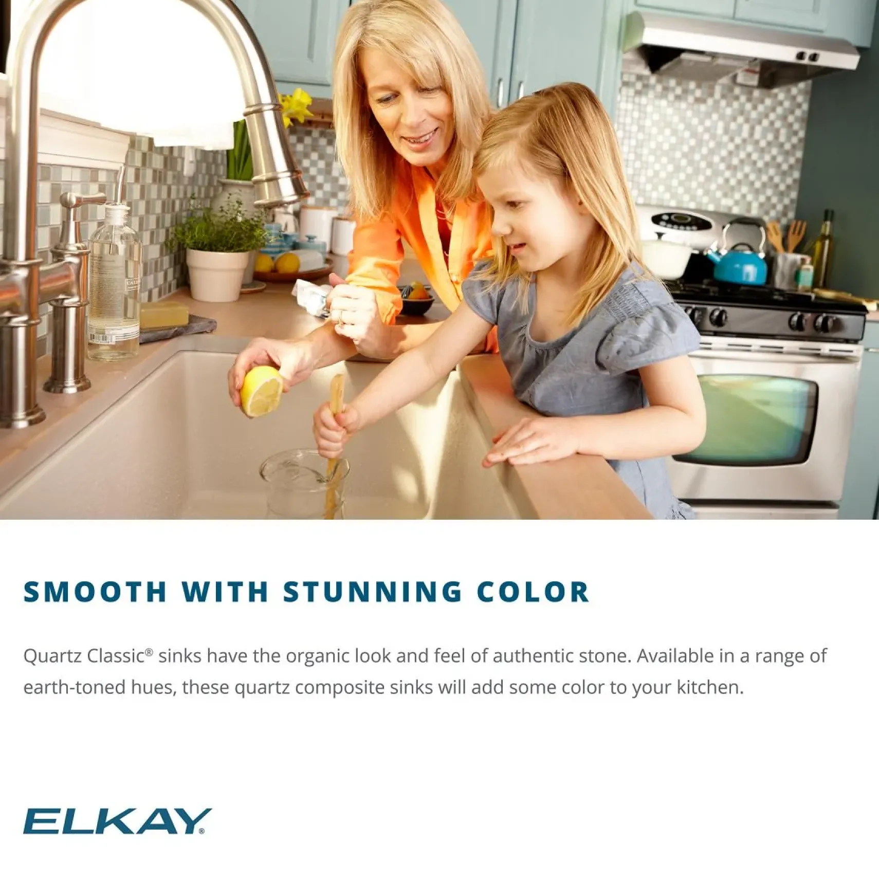 Elkay Quartz Classic 25" Undermount Quartz Kitchen Sink Kit, Black, ELGU2522BK0C