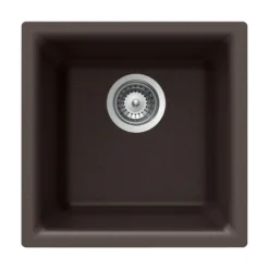 Houzer 16" Composite Granite Dual Mount Bar/Prep Sink, Brown, E-100 MOCHA