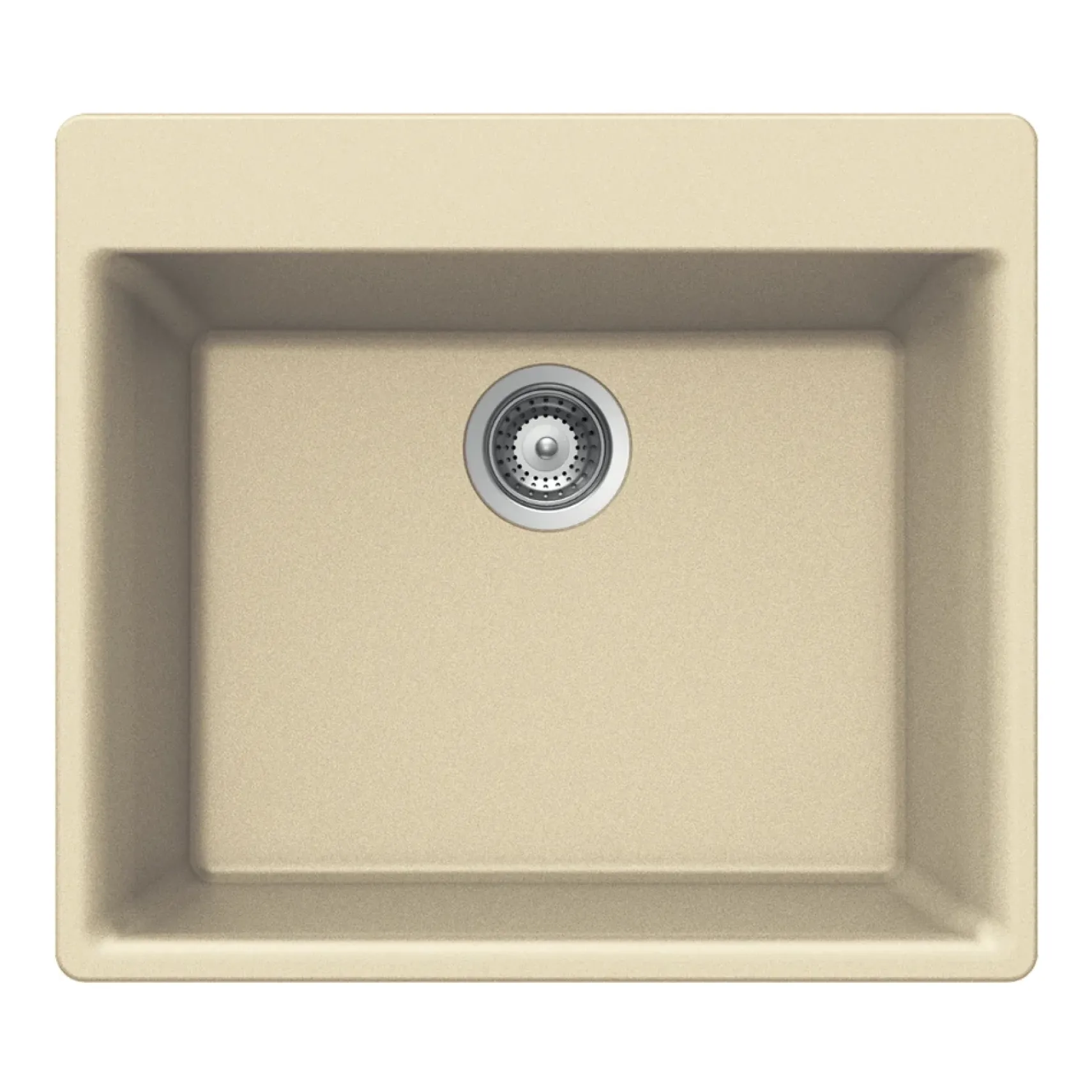 Houzer 24" Composite Granite Topmount Single Bowl Kitchen Sink, Biscuit, G-100 SAND