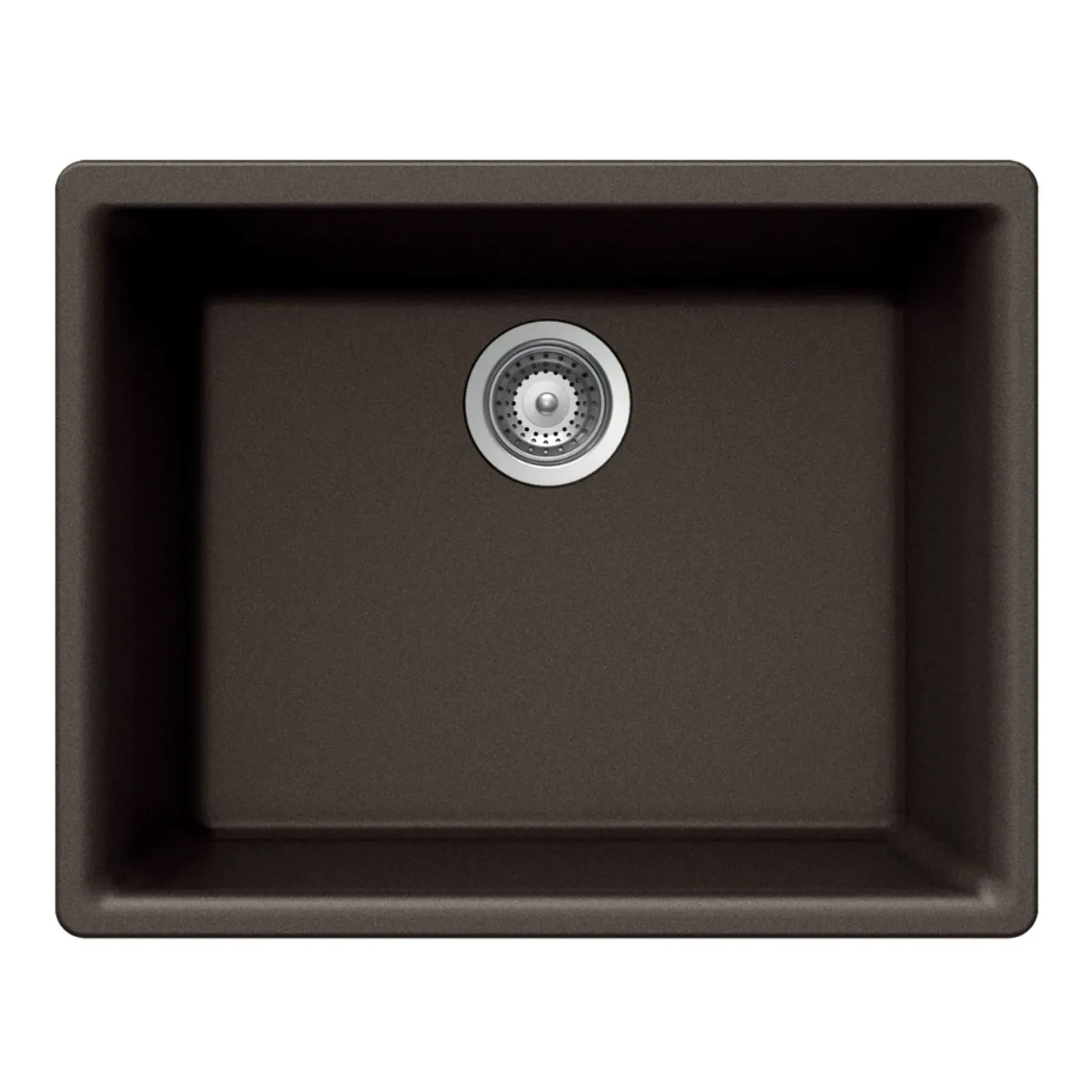 Houzer 24" Composite Granite Undermount Single Bowl Kitchen Sink, Brown, G-100U MOCHA