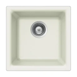 Houzer 16" Composite Granite Dual Mount Bar/Prep Sink, White, E-100 CLOUD