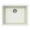 Houzer 24" Composite Granite Undermount Single Bowl Kitchen Sink, White, G-100U CLOUD