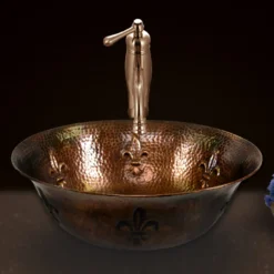 Houzer 16" Copper Bathroom Vessel Sink, HW-TEL1V