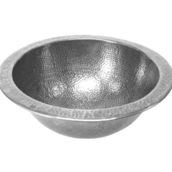 Houzer 12" Copper Flat Lip Bathroom Sink, Pewter, HW-BAB2RF