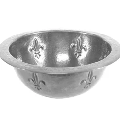 Houzer 15" Copper Flat Lip Bathroom Sink, Pewter, HW-FAM2RF