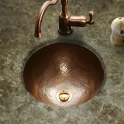 Houzer 12" Copper Flat Lip Bathroom Sink, HW-BAB1RF