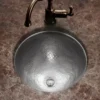Houzer 17" Copper Flat Lip Bathroom Sink, Pewter, HW-AUG2RF