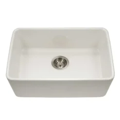 Houzer 23" Fireclay Undermount Single Bowl Kitchen Sink, Biscuit, Platus Series, PTU-2400 BQ