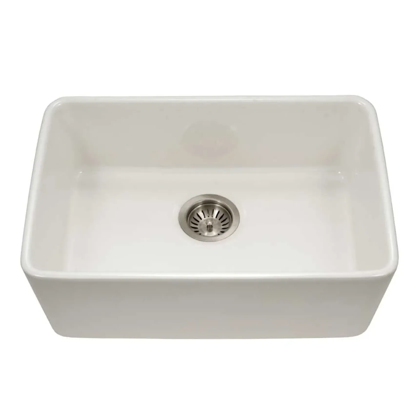 Houzer 23" Fireclay Undermount Single Bowl Kitchen Sink, Biscuit, Platus Series, PTU-2400 BQ