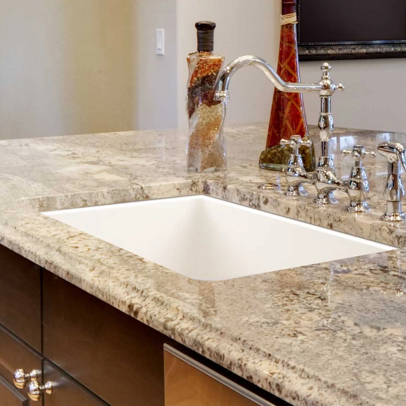 Houzer 23" Fireclay Undermount Single Bowl Kitchen Sink, Biscuit, Platus Series, PTU-2400 BQ